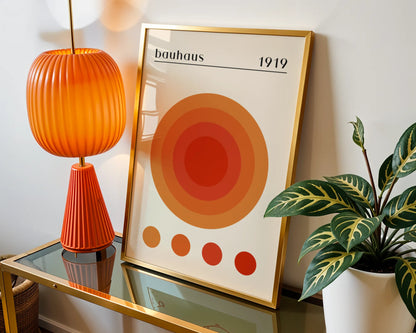 Bauhaus, Geometric Shape, Rust Orange, Modern Architect, Clean Wall Art