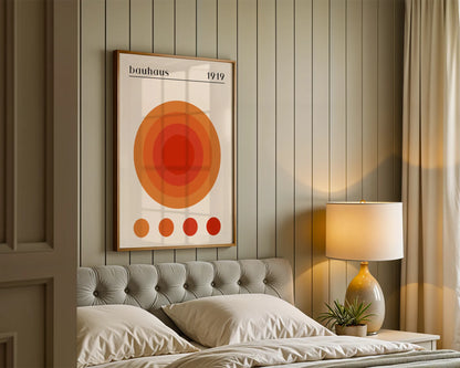 Bauhaus, Geometric Shape, Rust Orange, Modern Architect, Clean Wall Art