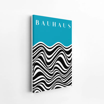 Bauhaus Line Print I, Cyan Blue, Modern Architect, Clean Design Wall Art