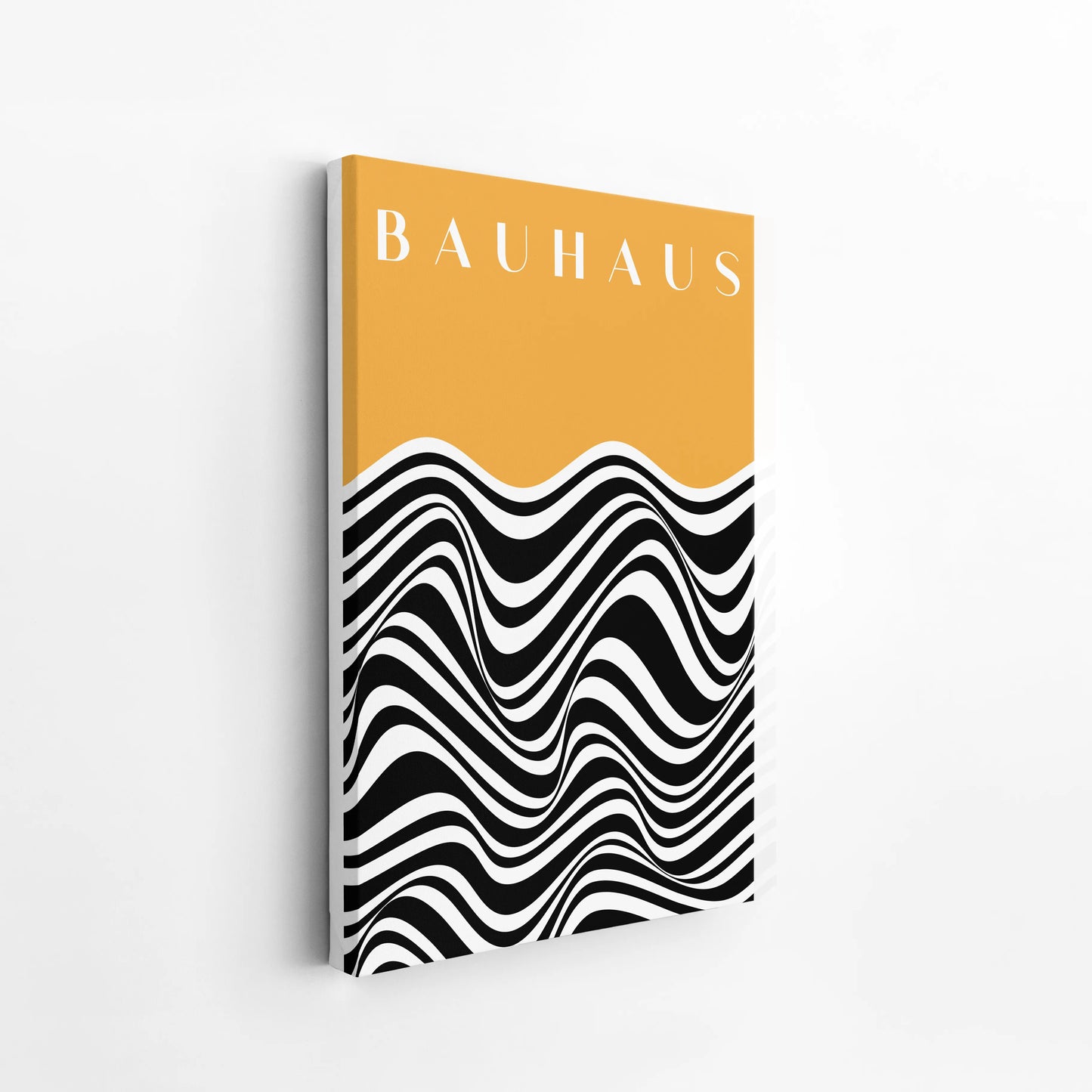 Bauhaus Line Print I, Yellow Ochre, Modern Architect, Clean Design Wall Art
