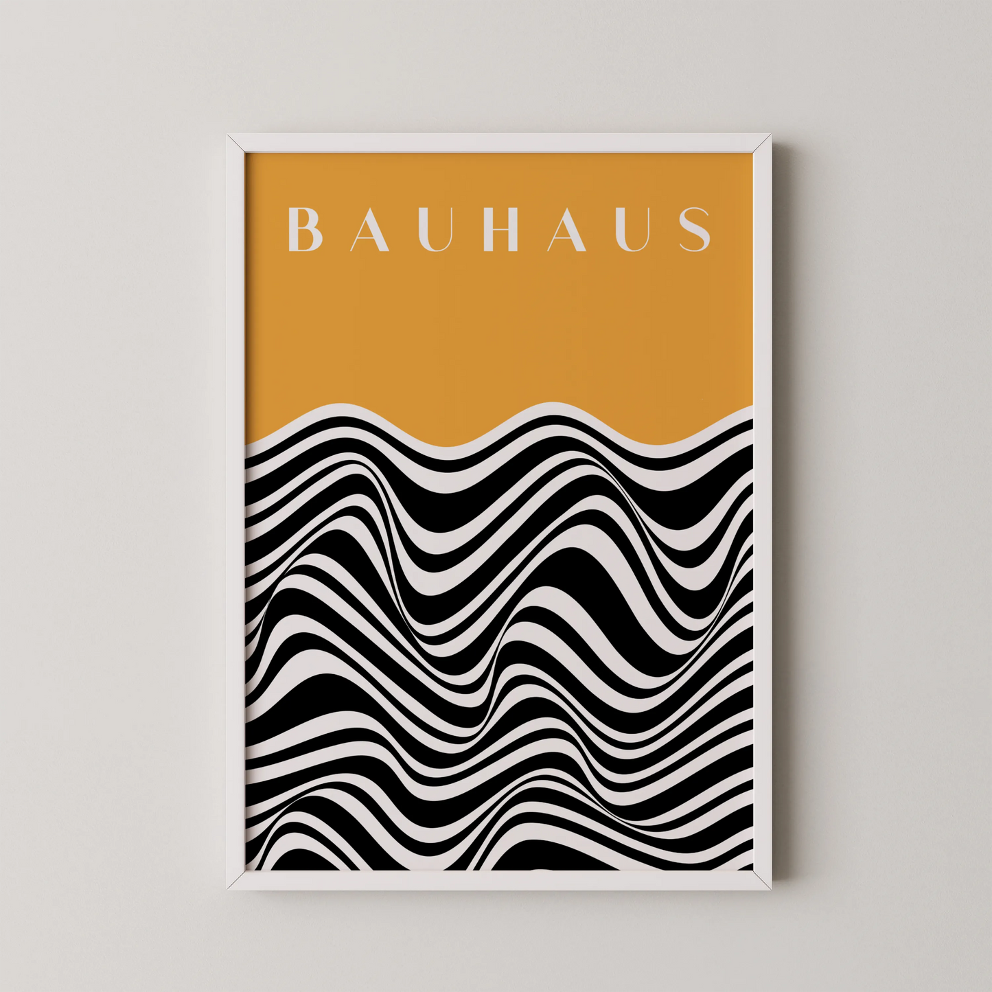 Bauhaus Line Print I, Yellow Ochre, Modern Architect, Clean Design Wall Art