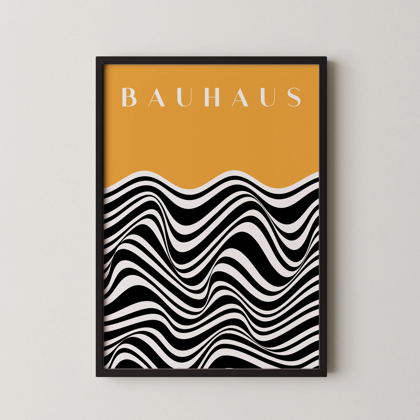 Bauhaus Line Print I, Yellow Ochre, Modern Architect, Clean Design Wall Art