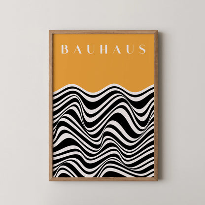 Bauhaus Line Print I, Yellow Ochre, Modern Architect, Clean Design Wall Art