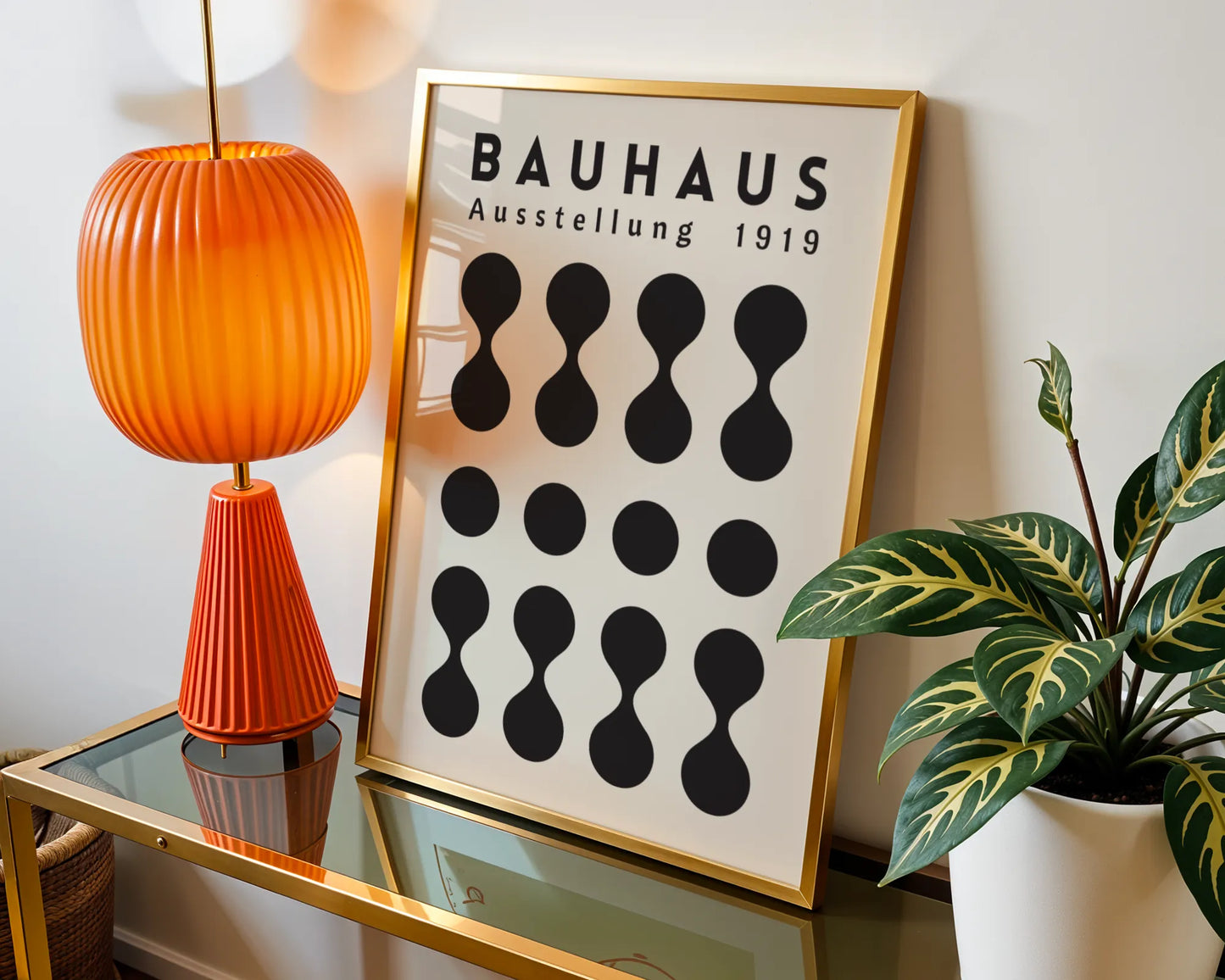 Bauhaus Print, Geometric Shapes, Black & White, Clean Wall Art