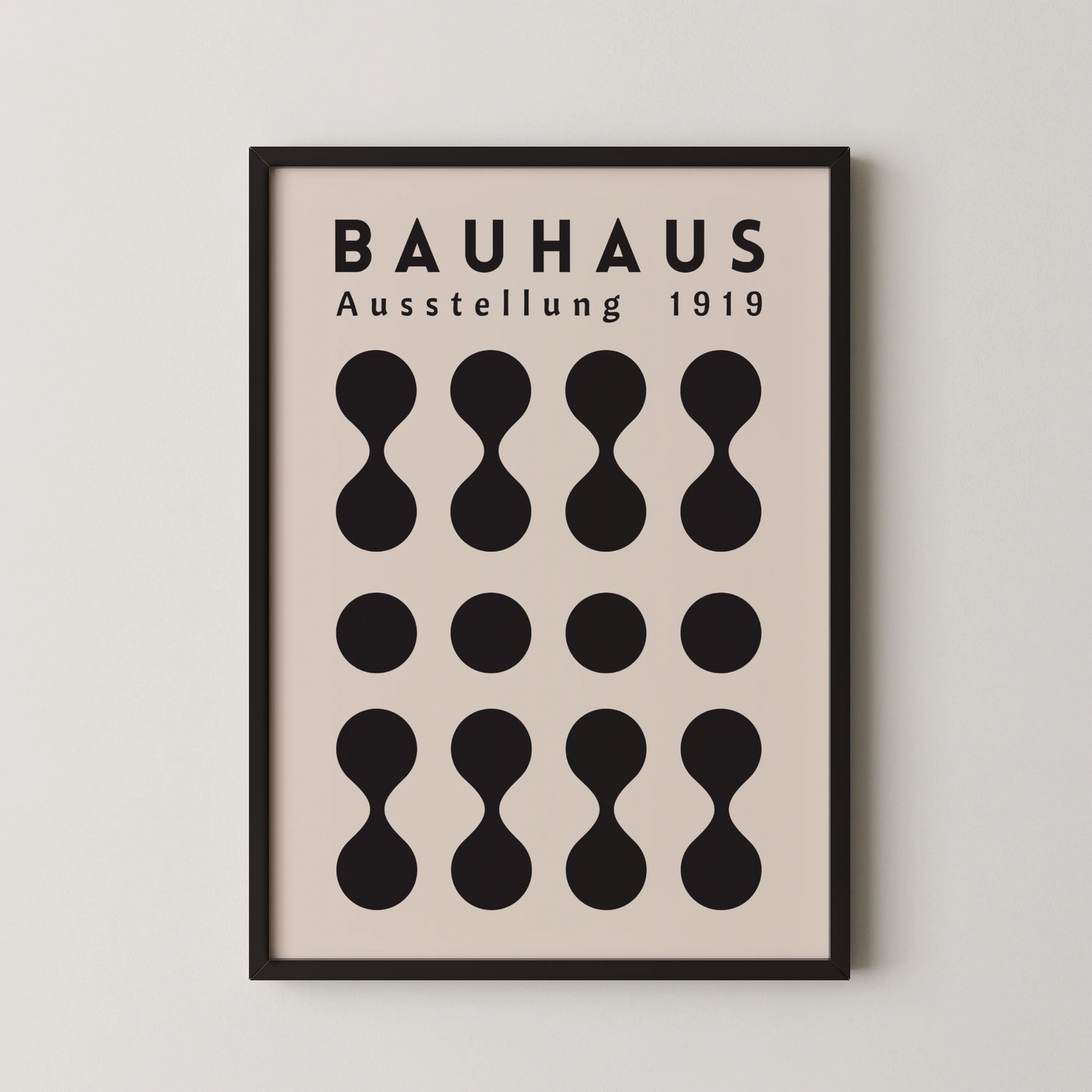 Bauhaus Print, Geometric Shapes, Black & White, Clean Wall Art