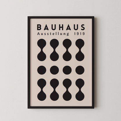 Bauhaus Print, Geometric Shapes, Black & White, Clean Wall Art