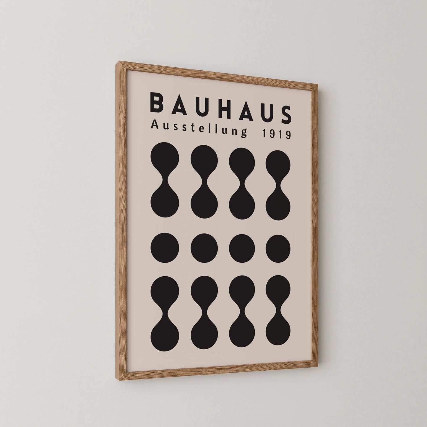 Bauhaus Print, Geometric Shapes, Black & White, Clean Wall Art