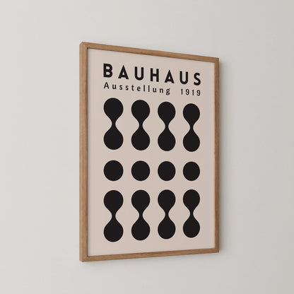 Bauhaus Print, Geometric Shapes, Black & White, Clean Wall Art