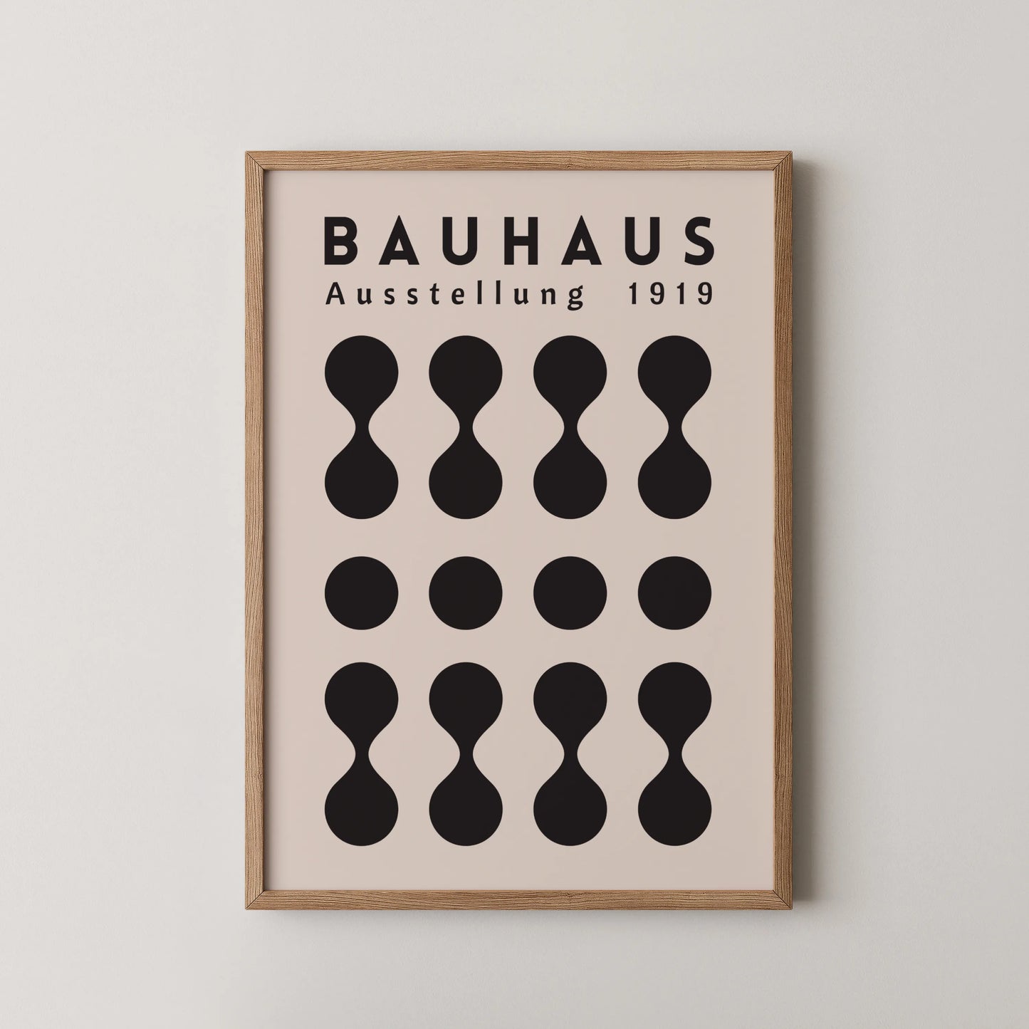 Bauhaus Print, Geometric Shapes, Black & White, Clean Wall Art