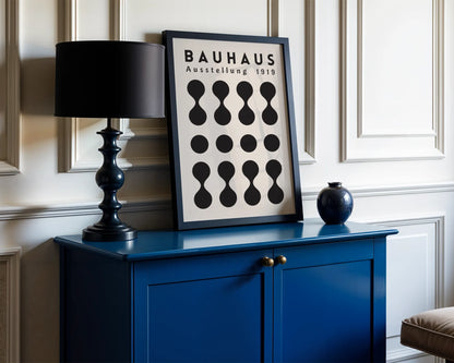 Bauhaus Print, Geometric Shapes, Black & White, Clean Wall Art
