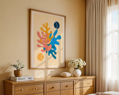 Boheme Flower II, Mid Century Modern, Wall Painting