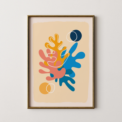 Boheme Flower II, Mid Century Modern, Wall Painting