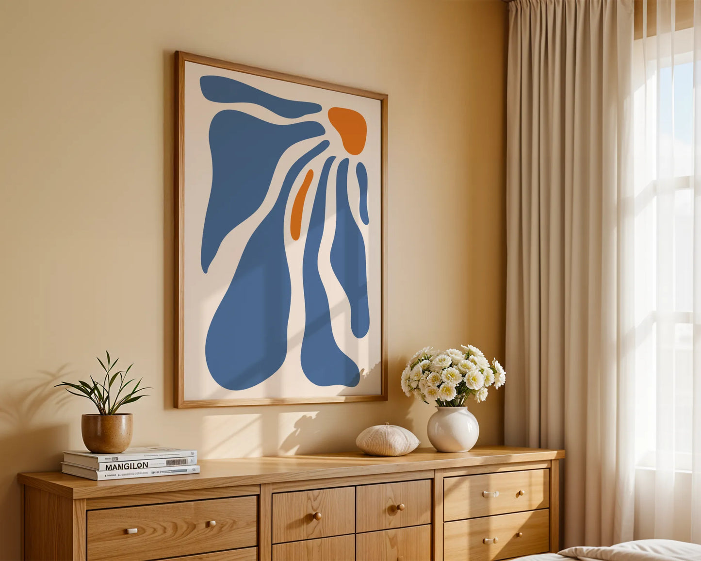 Boheme Flower I, Mid Century Modern, Wall Painting