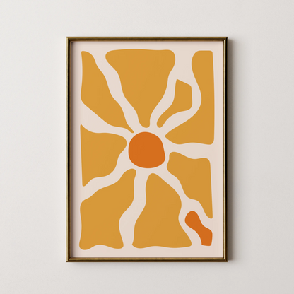 Boheme Flower, Mid Century Modern, Wall Painting