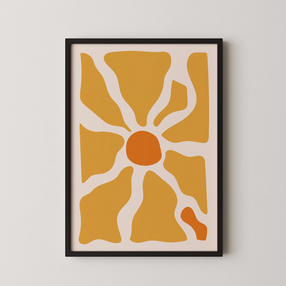 Boheme Flower, Mid Century Modern, Wall Painting