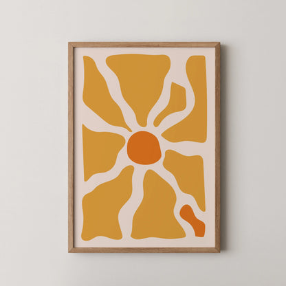 Boheme Flower, Mid Century Modern, Wall Painting