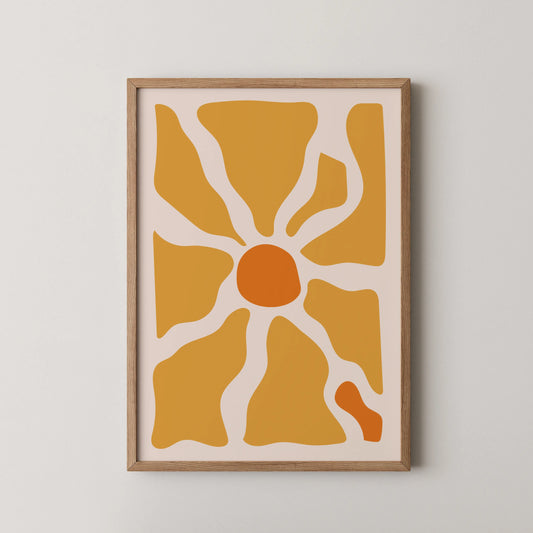 Boheme Flower, Mid Century Modern, Wall Painting