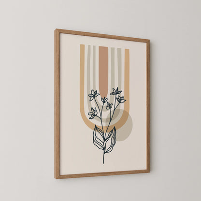 Boheme Leaves III, Mid Century, Modern Wall Painting