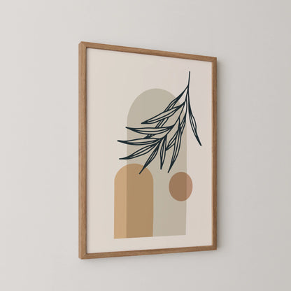 Boheme Leaves II, Mid Century, Modern Wall Painting