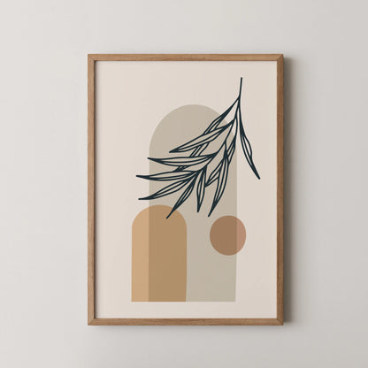Boheme Leaves II, Mid Century, Modern Wall Painting