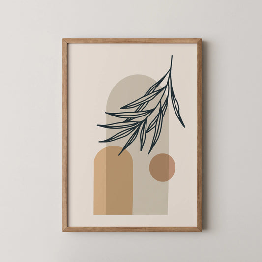 Boheme Leaves II, Mid Century, Modern Wall Painting