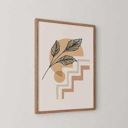 Boheme Leaves IV, Mid Century, Modern Wall Painting