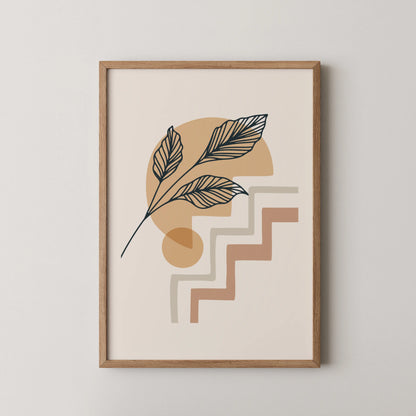 Boheme Leaves IV, Mid Century, Modern Wall Painting