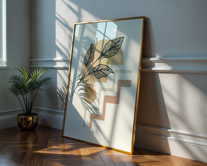 Boheme Leaves IV, Mid Century, Modern Wall Painting