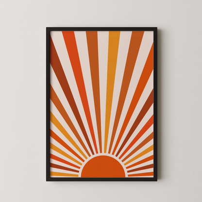 Boheme Sun I, Mid Century Modern, Wall Painting