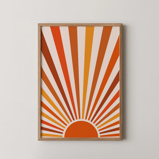 Boheme Sun I, Mid Century Modern, Wall Painting
