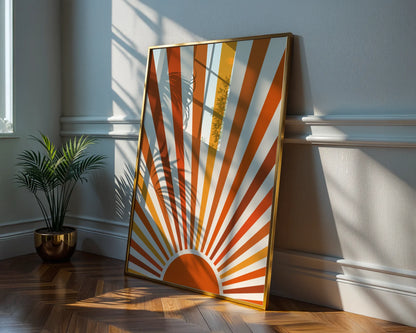 Boheme Sun I, Mid Century Modern, Wall Painting