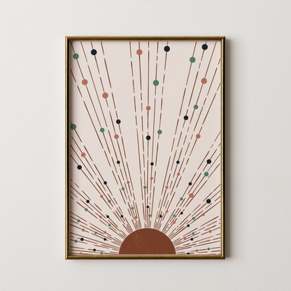 Boheme Sun, Mid Century Modern, Wall Painting