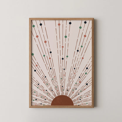 Boheme Sun, Mid Century Modern, Wall Painting