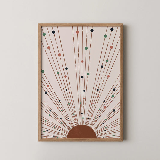 Boheme Sun, Mid Century Modern, Wall Painting