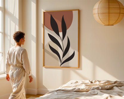 Bohemien Leaves I, Modern Wall Painting