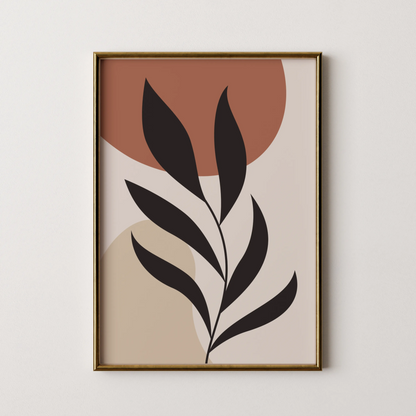 Bohemien Leaves I, Modern Wall Painting