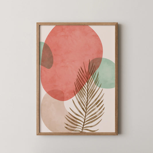 Bohemien Leaves I, Watercolor, Modern Wall Painting