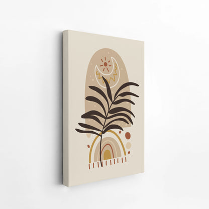 Bohemien Leaves, Mid Century, Modern Wall Painting