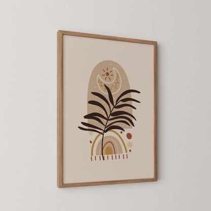 Bohemien Leaves, Mid Century, Modern Wall Painting