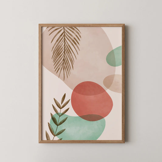 Bohemien Leaves, Watercolor, Modern Wall Painting