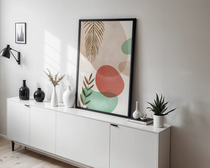 Bohemien Leaves, Watercolor, Modern Wall Painting