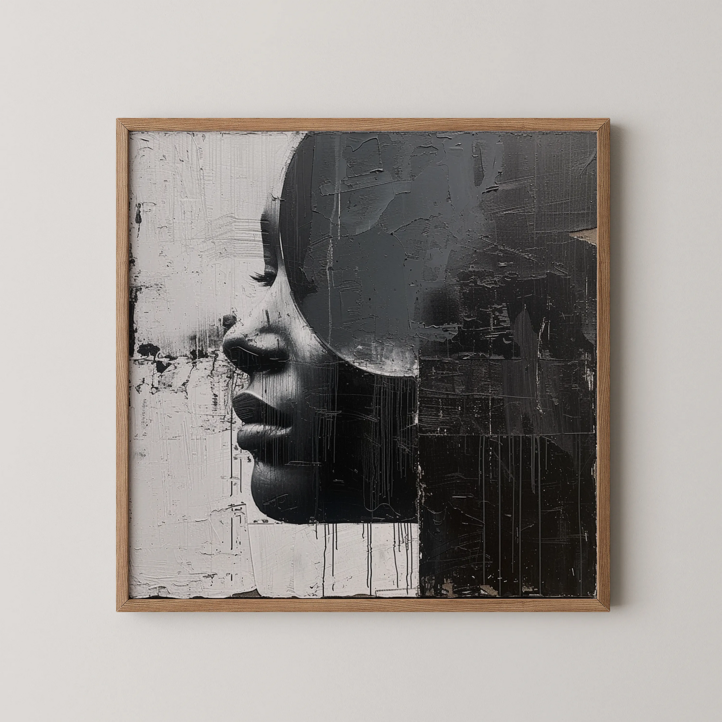 Boho Feminine III, Black & White Mid Century Modern, Boho Art Painting