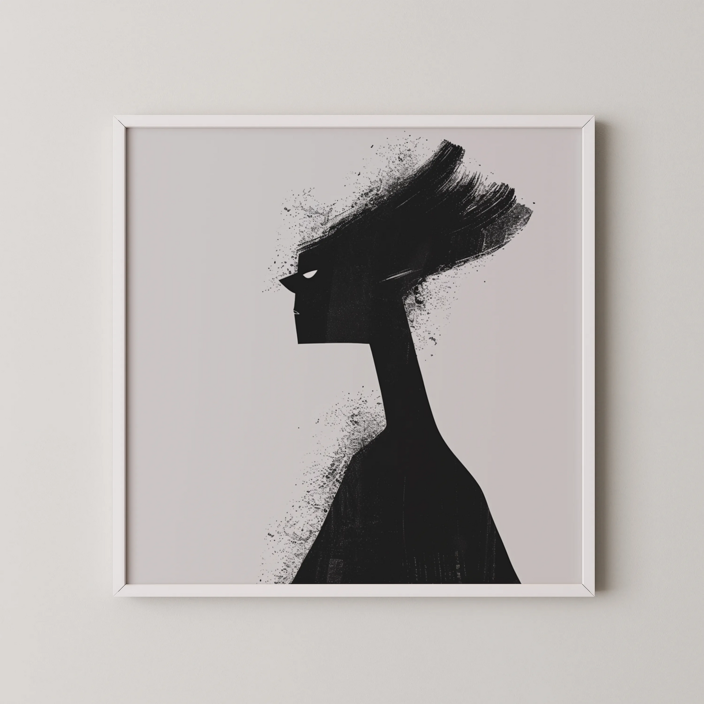 Boho Feminine I, Black & White Mid Century Modern, Boho Art Painting