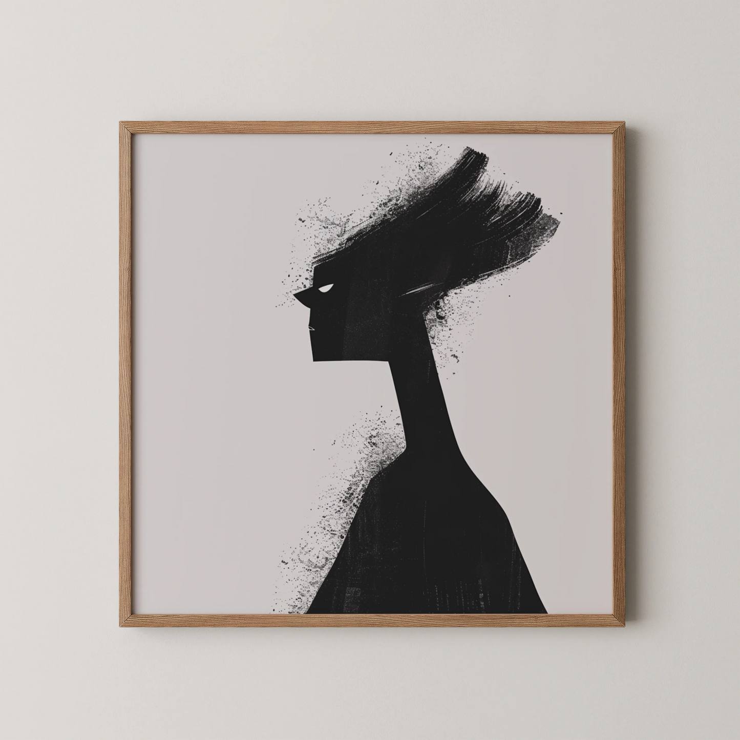 Boho Feminine I, Black & White Mid Century Modern, Boho Art Painting