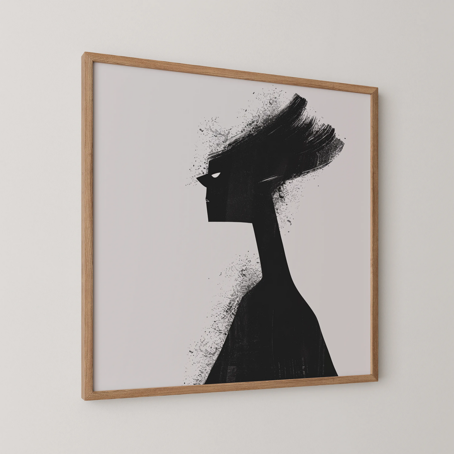 Boho Feminine I, Black & White Mid Century Modern, Boho Art Painting