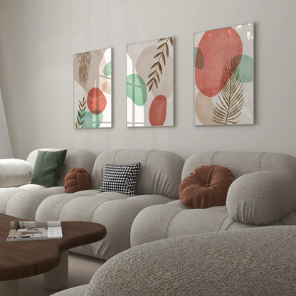 Boho Leaves IV, Set of 3, Modern Wall Art, Mid Century Modern