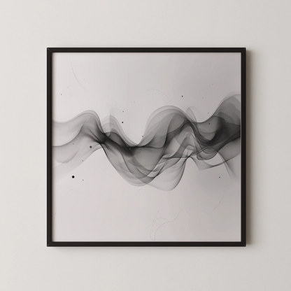 Boho Lines I, Black & White Mid Century Modern, Boho Art Painting