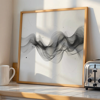Boho Lines I, Black & White Mid Century Modern, Boho Art Painting