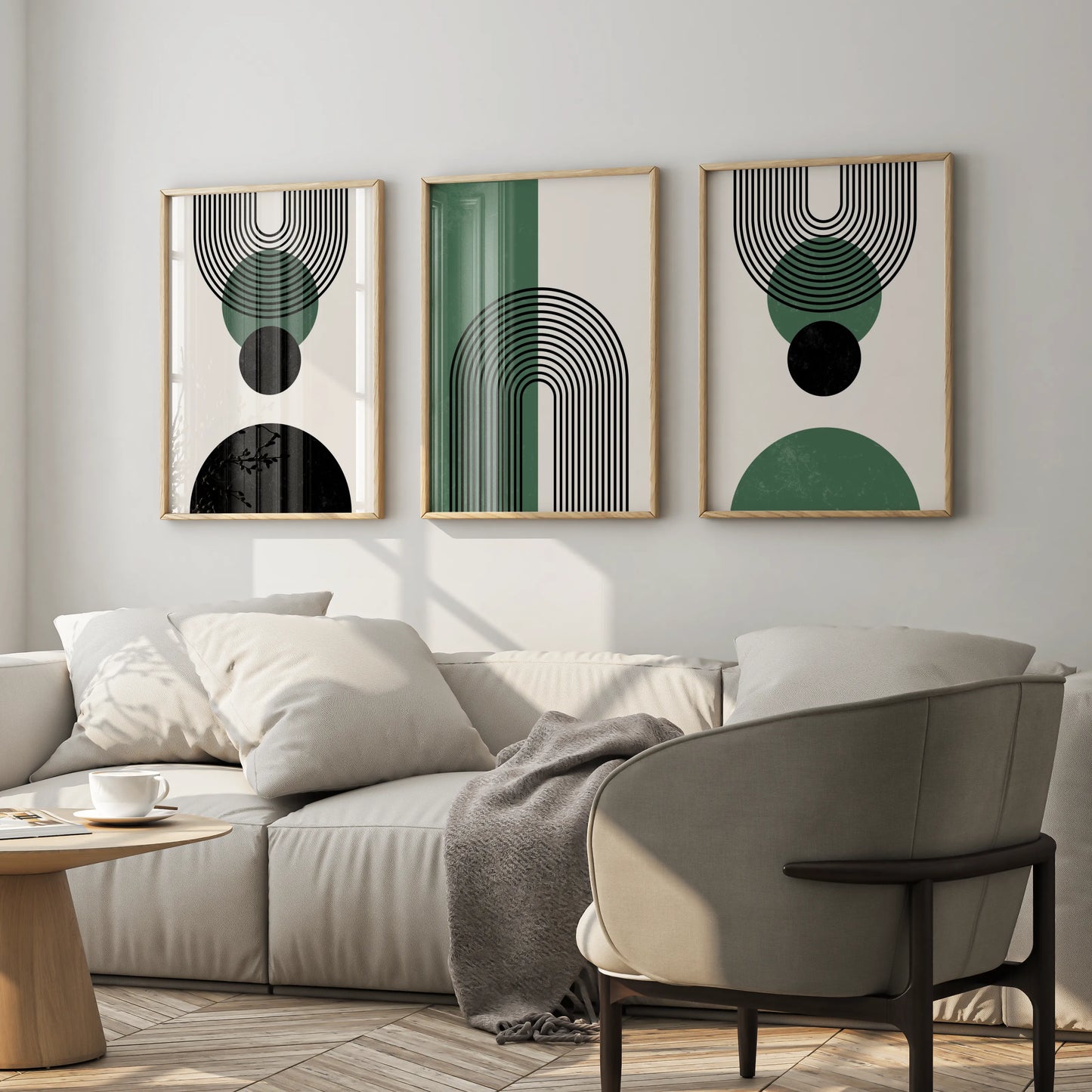 Boho Lines IV, Set of 3, Modern Wall Art, Mid Century Modern