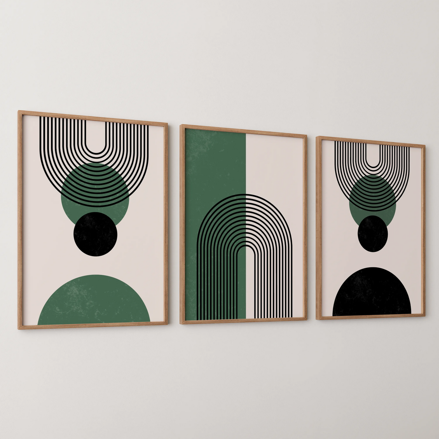 Boho Lines IV, Set of 3, Modern Wall Art, Mid Century Modern